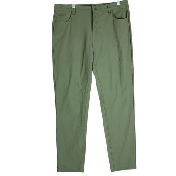 Fabletics Mens Pants Green The Don 5-Pocket Classic Straight Fit 35x32 - Picture 1 of 10